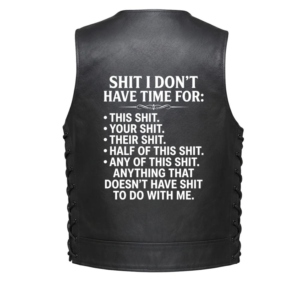 Leather Vests Graphic Language Designs