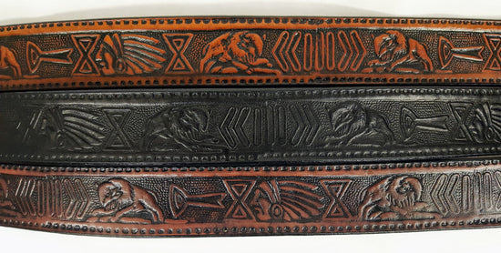 Embossed Leather Belt 1 1/2" Wide Southwest Design