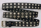 Leather Belt Double Hole With Nickel Plate Buckle and Grommets 1 1/4" Wide