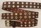 Leather Belt Double Hole With Nickel Plate Buckle and Grommets 1 1/4" Wide