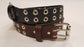 Leather Belt Double Hole With Nickel Plate Buckle and Grommets 1 1/4" Wide