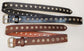 Leather Belt With Nickel Plate Buckle and Grommets 1 1/2" Wide