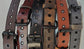 Leather Belt With Black Buckle and Grommets 1 3/4" Wide