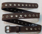 Leather Belt With Antique Nickel Buckle and Grommets 1 1/2" Wide