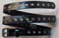 Leather Belt With Antique Nickel Buckle and Grommets 1 1/2" Wide