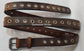 Leather Belt With Antique Nickel Buckle and Grommets 1 1/2" Wide