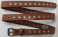 Leather Belt With Antique Nickel Buckle and Grommets 1 1/2" Wide