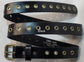 Leather Belt With Antique Brass Buckle and Grommets 1 1/2" Wide