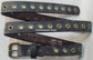 Leather Belt With Antique Brass Buckle and Grommets 1 1/2" Wide