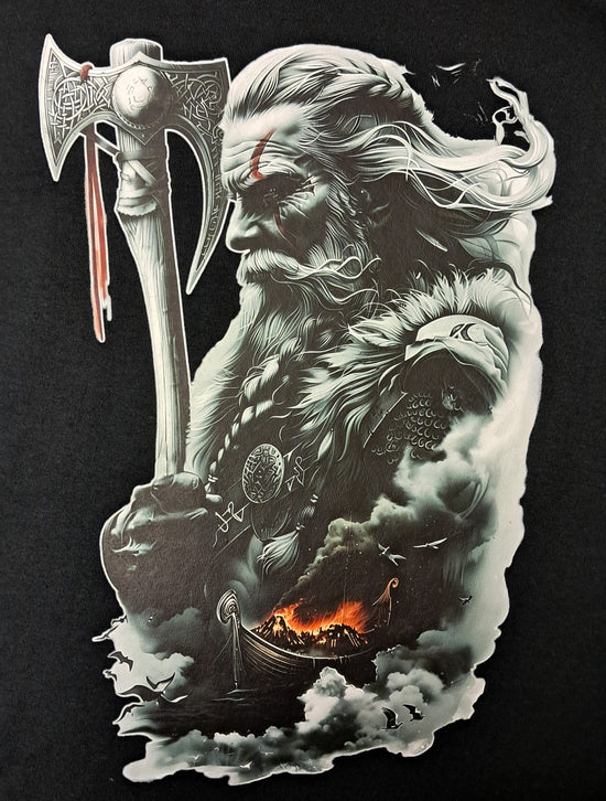 Short Sleeve T-Shirt - Viking Axe Boat