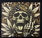 Short Sleeve T-Shirt - Weed Skull Middle Finger