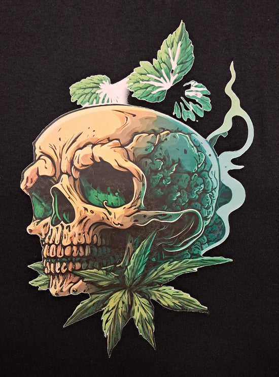 Short Sleeve T-Shirt - Weed Skull Leaf
