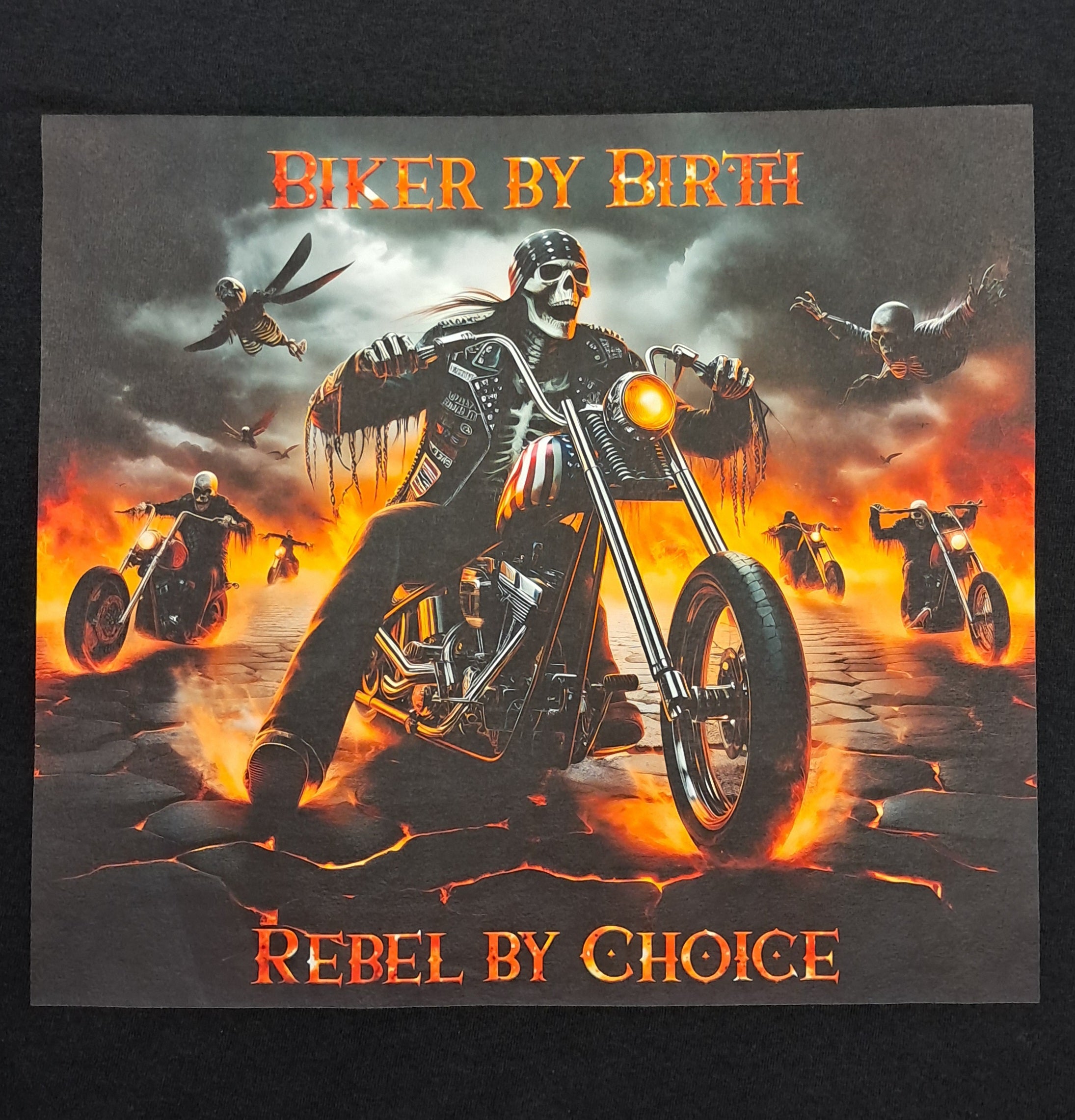 Short Sleeve T-Shirt -  Biker by birth rebel by choice