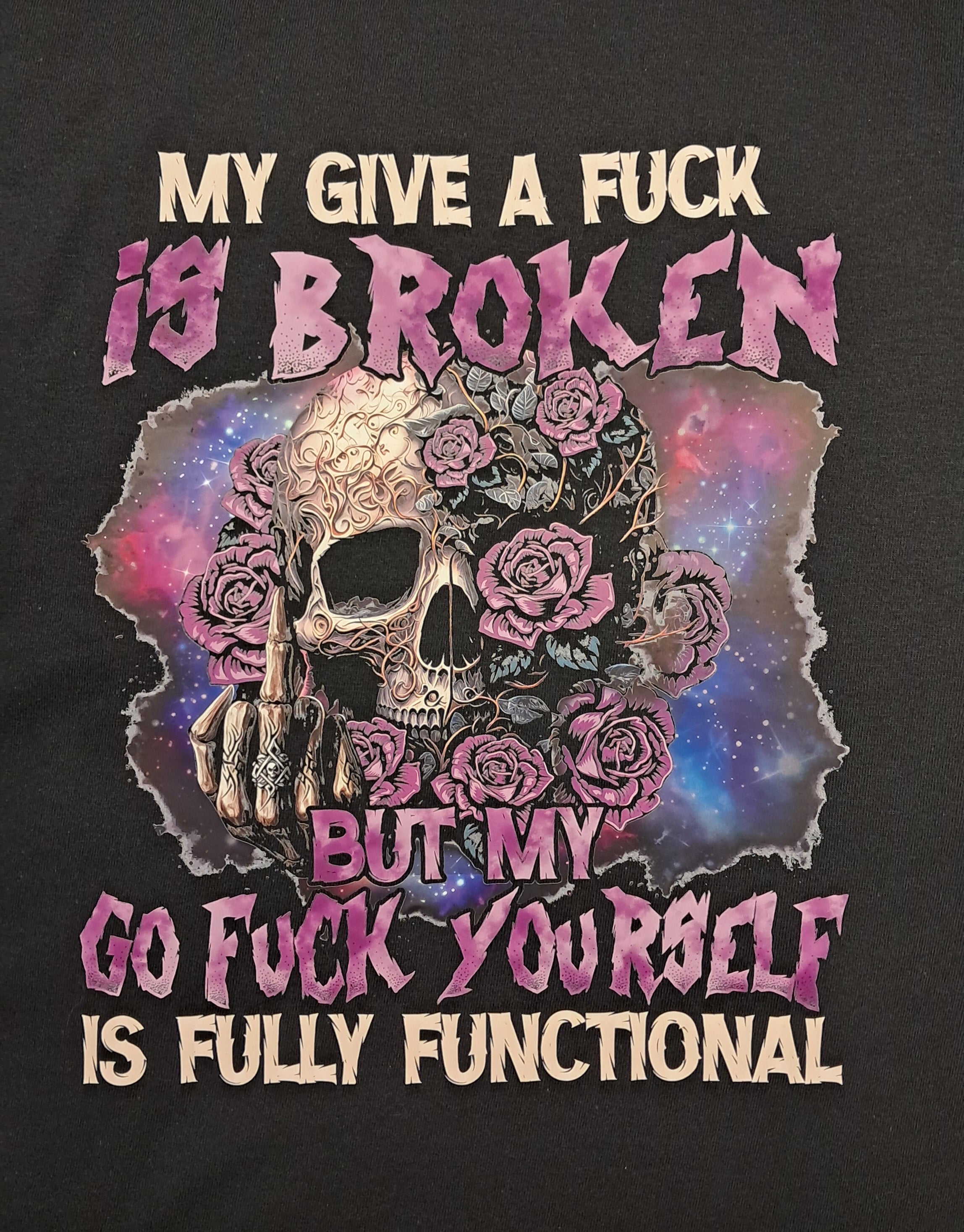 Short Sleeve T-Shirt - My give a fuck is broken-Purple