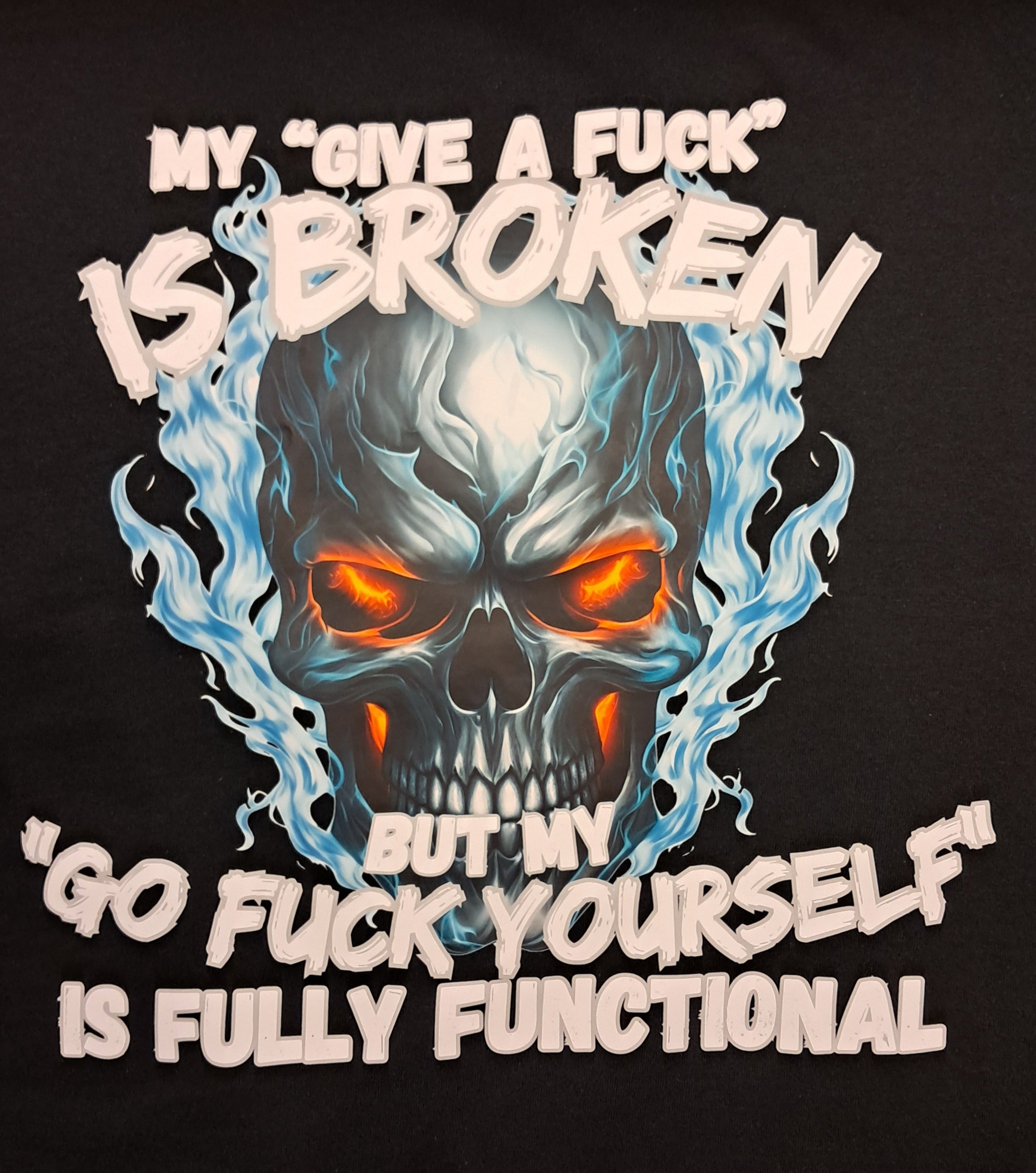 Short Sleeve T-Shirt - My give a fuck is broken-Blue