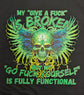 Short Sleeve T-Shirt - My give a fuck is broken-Green