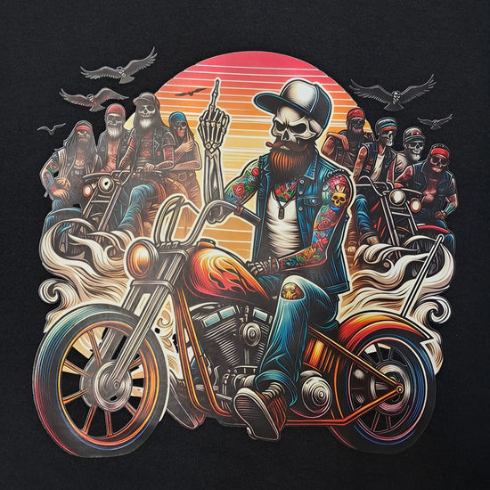 Short Sleeve T-Shirt -Biker Gang Middle Finger