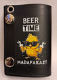 Leather Chain Wallet - Beer Time MADAFAKAS !