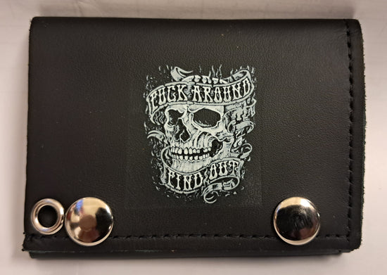 Leather Chain Wallet - Fuck Around And Find Out