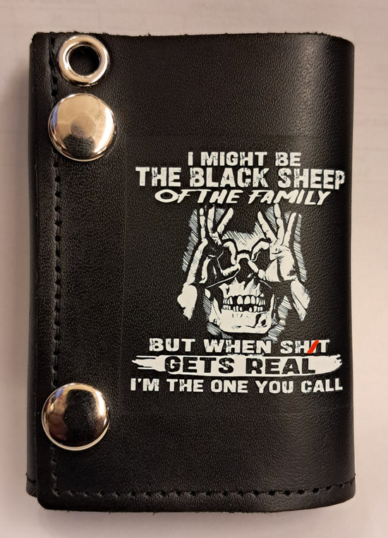 Leather Chain Wallet - I Might Be The Black Sheep Of The Family But When Shit Gets Real I&