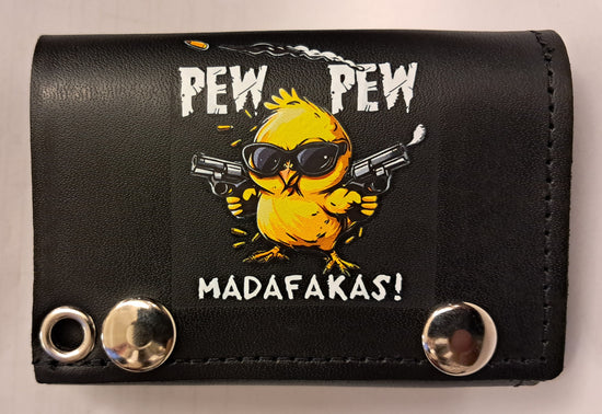 Leather Chain Wallet - Pew Pew MADAFAKAS !