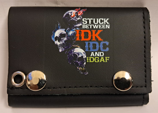 Leather Chain Wallet - Stuck Between IDK IDC And IDGAF 2