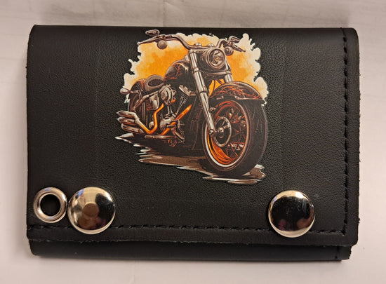 Leather Chain Wallet - Motorcycle