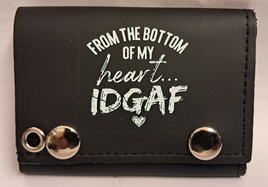 Leather Chain Wallet - From The Bottom Of My Heart IDGAF