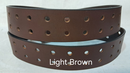 Plain Leather Belt Double Hole 1 3/4" Wide Black Plate Hardware