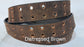 Plain Leather Belt Double Hole 1 1/2" Wide Antique Copper Hardware