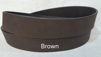 Plain Leather Belt 1 1/2" Wide Antique Copper Hardware