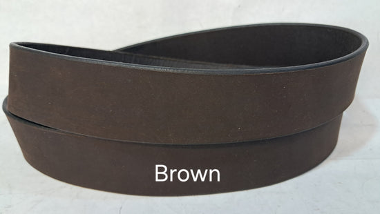 Plain Leather Belt 1 1/4" Wide Black Plate Hardware