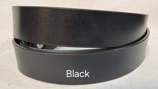 Plain Leather Belt 1 3/4" Wide Black Plate Hardware