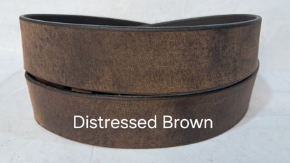 Plain Leather Belt 1 1/2" Wide Antique Copper Hardware