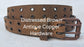 Leather Belt Double Hole With Antique Copper Buckle and Grommets 1 1/2" Wide