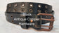 Leather Belt Double Hole With Antique Copper Buckle and Grommets 1 1/2" Wide