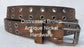 Leather Belt Double Hole With Antique Nickel Buckle and Grommets 1 1/4" Wide