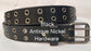 Leather Belt Double Hole With Antique Nickel Buckle and Grommets 1 1/4" Wide