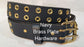 Leather Belt Double Hole With Brass Plate Buckle and Grommets 1 1/2" Wide