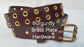 Leather Belt Double Hole With Brass Plate Buckle and Grommets 1 1/2" Wide