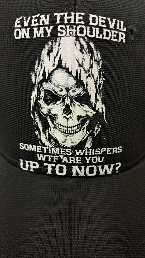 Baseball Hat - Even The Devil On My Shoulder Sometime Whispers WTF Are You Up To Now