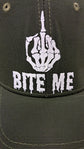 Baseball Hat - Bite Me Middle Finger