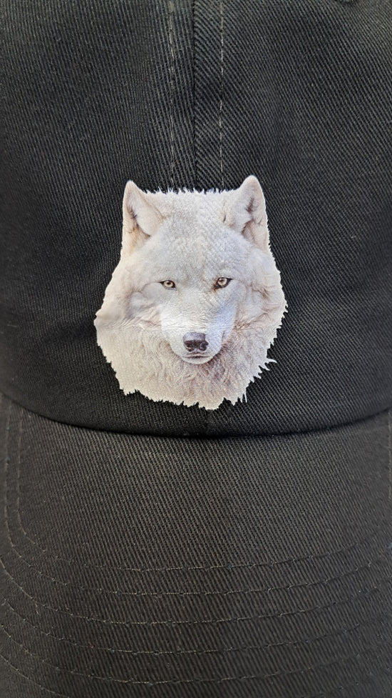 Baseball Hat - White Wolf Head