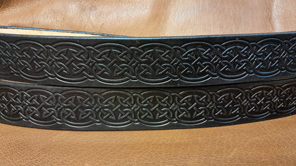 Embossed Leather Belt 1 1/2" Celtic 2