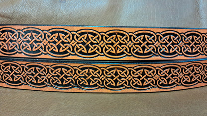Embossed Leather Belt 1 1/2" Celtic 2