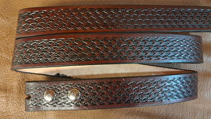 Embossed Leather Belt 1 1/2" Triweave 2