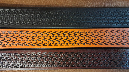 Embossed Leather Belt 1 1/2" Triweave 2