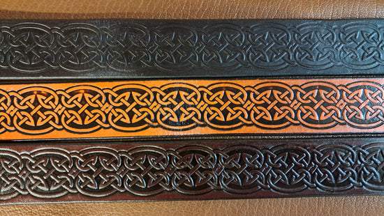 Embossed Leather Belt 1 1/2" Celtic 2