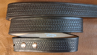 Embossed Leather Belt 1 1/2" Triweave
