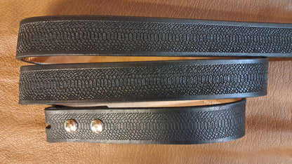 Embossed Leather Belt 1 1/2" Snake Print